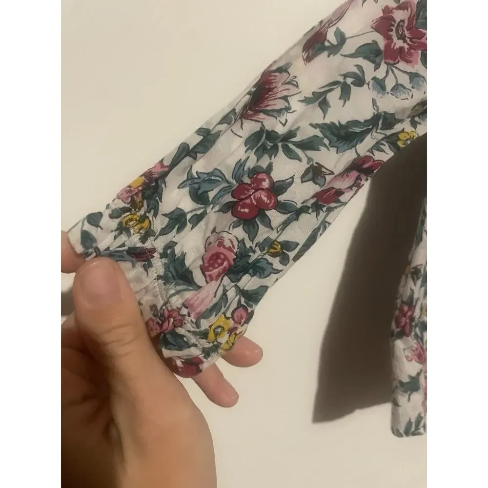 Janie & Jack Girls 12-18 Months Floral Long‎ Sleeve Blouse